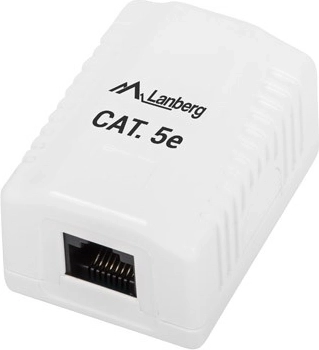 Lanberg gniazdo sieciowe ścienne RJ45 Cat 5E białe