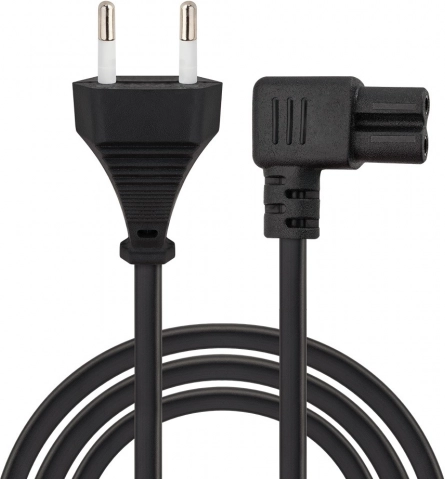 Savio CL-186 przewód zasilający 2‑pin C7 kątowy 5 m