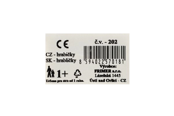 Grabki plastikowe 19cm 4 kolory 12m+