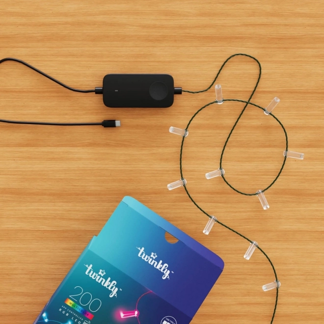 Łańcuchy inteligentnych światełek dekoracyjnych USB-C (Candies) 100 LED RGB, świeczki, zielony kabel, 6 m