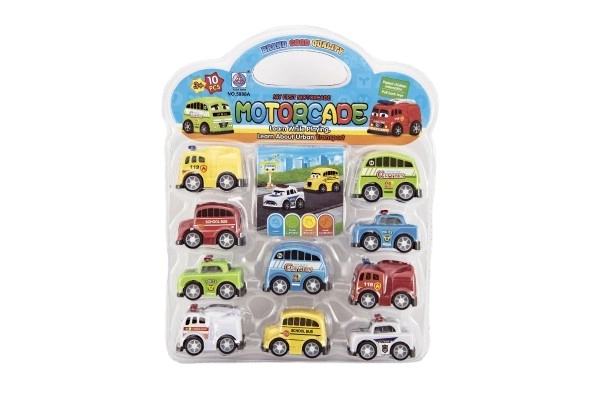 Zestaw plastikowych samochodzików mini - 10 sztuk
