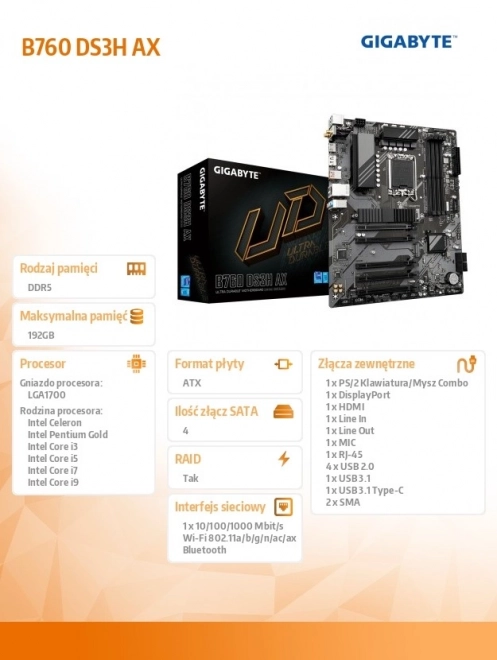 Płyta główna Gigabyte B760 DS3H AX