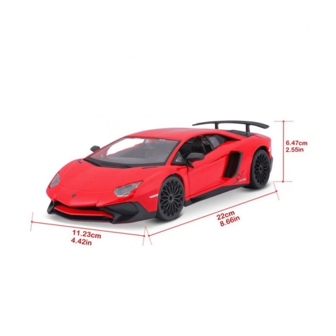 Metalowy model Bburago Lamborghini Aventador czerwony 1:24