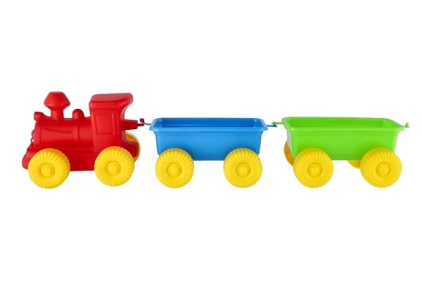 Pociąg + 2 wagony plastikowe 60cm w siatce
