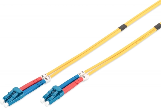 Optyczny patch cord LC-LC SM 09/125 OS2 duplex 1 m żółty