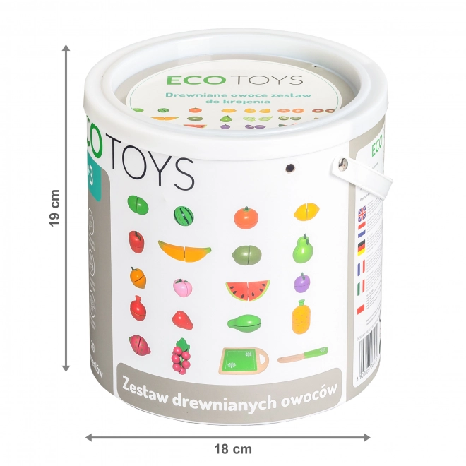 Drewniane owoce do krojenia, 20 sztuk ECOTOYS