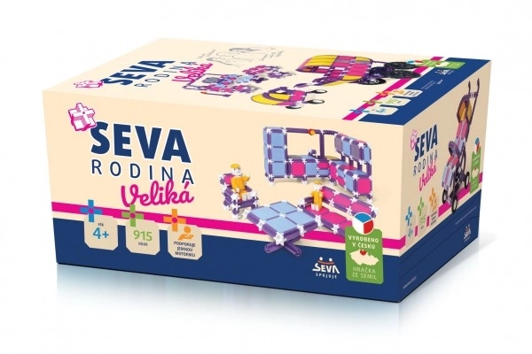 Zestaw konstrukcyjny SEVA RODINA Duże plastikowe 915szt. w pudełku 27x38x18cm