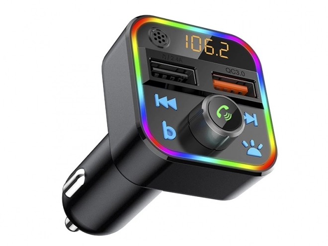 FM nadajnik Bluetooth 5.1+Qc3.0 RGB
