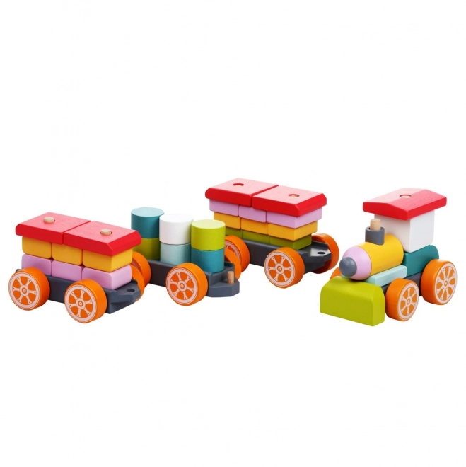 CUBIKA 13319 Pociąg trzy wagony - drewniana układanka 35 elementów