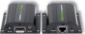 HDMI extender po Ethernet Cat5e/6/6a/7 do 60 m z odbiornikiem IR, czarny