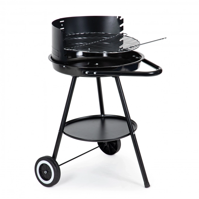 Okrągły grill ogrodowy z regulowaną wysokością rusztu