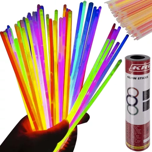 Fluorescencyjne bransoletki i pałeczki 100 szt. z łącznikami