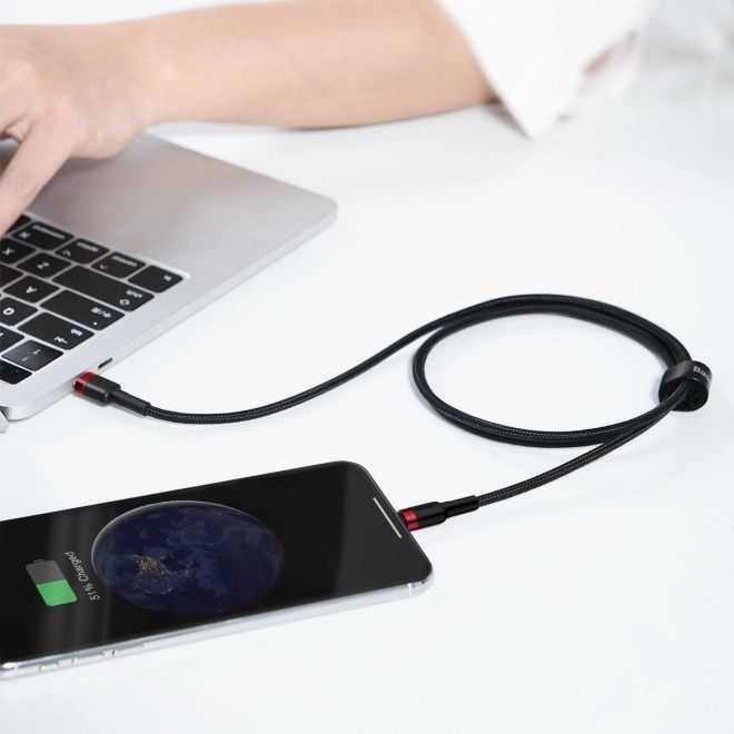 Kabel Baseus Cafule USB-C do Lightning 18W czerwono-czarny