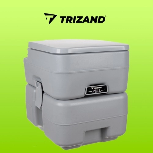 Trizand 24498 Przenośna toaleta kempingowa 20 + 12 l, szara