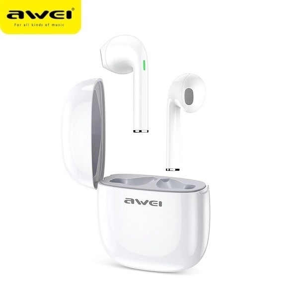 Słuchawki Bluetooth T28 TWS z dokującą stacją białe