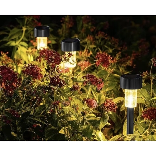 Solarne ogrodowe lampy LED - zestaw 10, wkopywane, wodoodporne, ciepłe białe światło