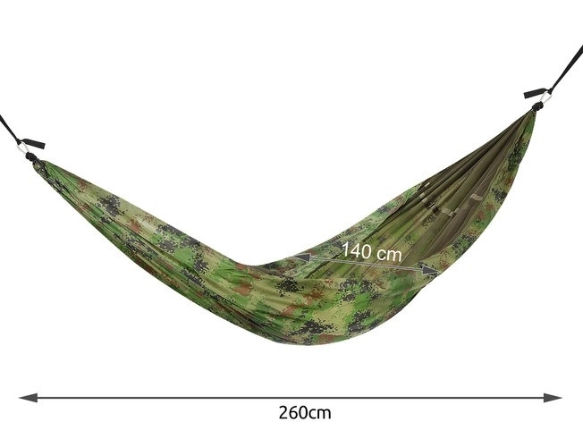 Turystyczna sieć hamakowa Santiago Army - 260 x 140 cm