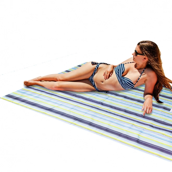 Składana wodoodporna plażowa i piknikowa mata 200x200 cm niebieska