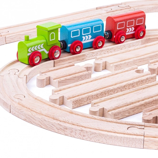 Bigjigs Rail Drewniane tory zestaw 24 części