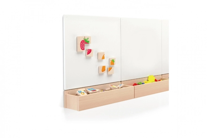 Drewniane magnetyczne puzzle - owoce