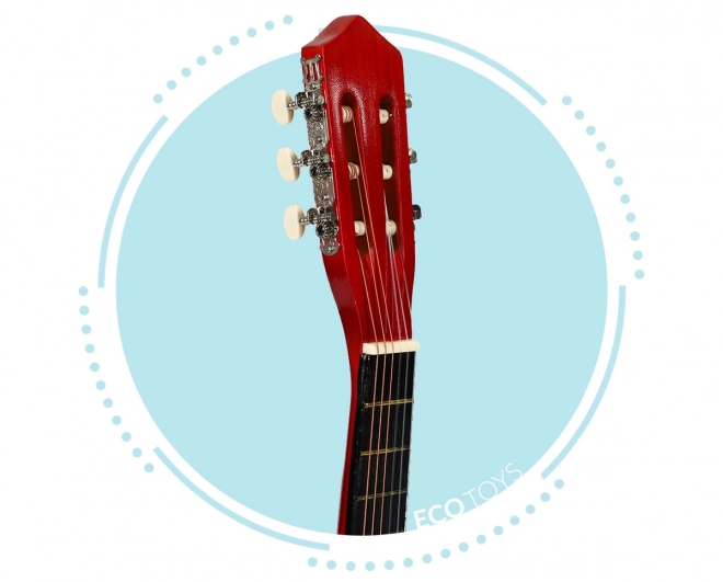 Dziecięca klasyczna gitara ECOTOYS, duża, drewniana, 6 strun