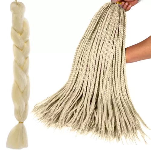Syntetyczne włosy warkocze blond Soulima 23556