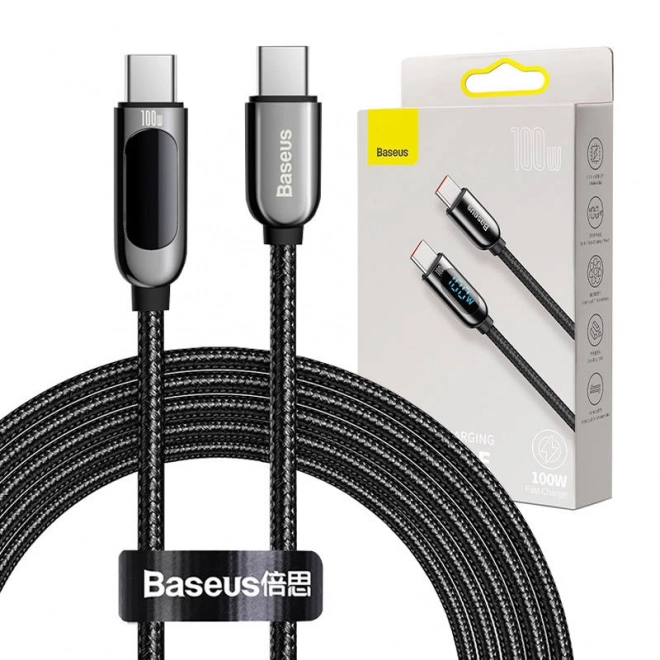 Kabel USB-C do ekranu USB-C Baseus, 100 W, 2 m (czarny)
