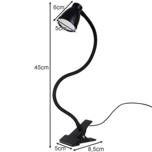 Lampa stołowa z klipsem czarna Izoxis