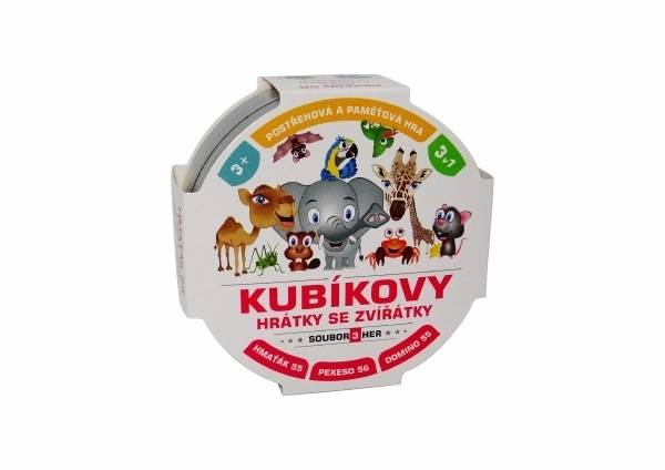 Zabawy Kubika ze zwierzątkami 3w1 w metalowym pudełku