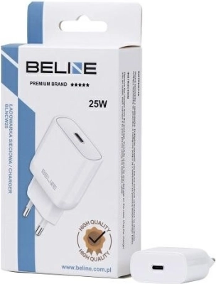 Ładowarka sieciowa 25W GaN USB‑C PD 3.0 bez kabla – Biała