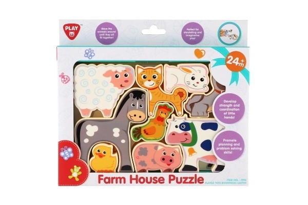 Puzzle/Układanka planszowa farma 20x14cm w pudełku 24x21x2cm 24m+
