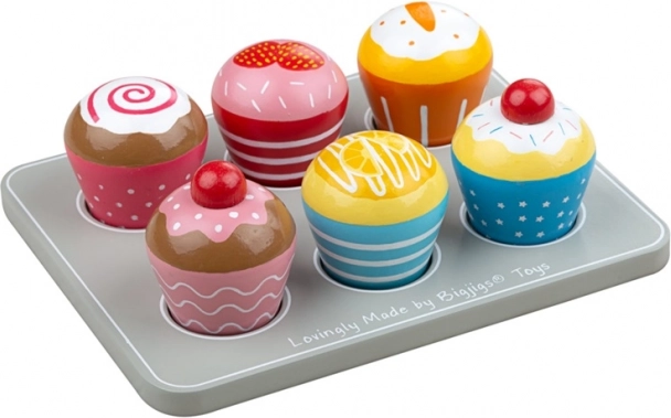 Bigjigs Toys drewniane muffiny z tacą