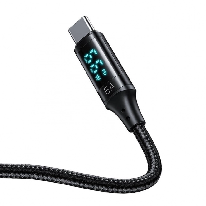 Kabel USB na USB-C Mcdodo CA-1080 z wyświetlaczem, 66W, 6A, 1,2 m (czarny)