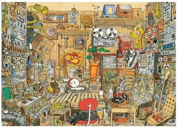 Puzzle Szalone studio muzyczne od Mattiasa Adolfssona, 1000 elementów