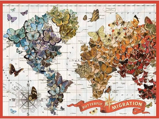 Artystyczna mapa świata z motyli