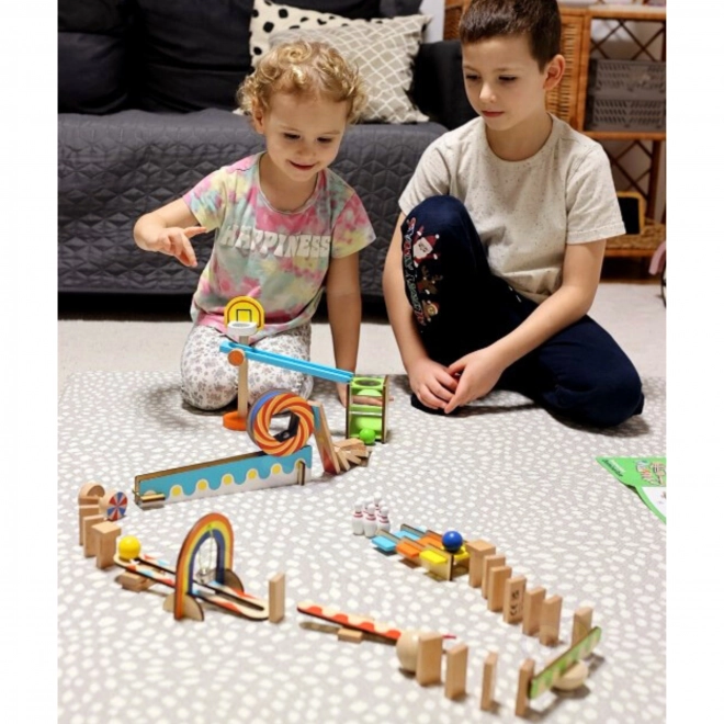 Drewniane klocki domino / domino puzzle Tooky Toy