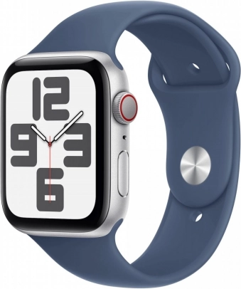 Apple Watch SE GPS + Cellular 40 mm srebrne aluminium z paskiem sportowym Denim M/L
