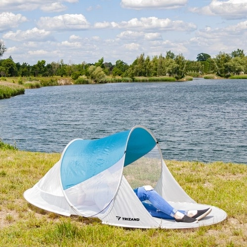 Namiot plażowy 220x120x90cm - turkusowy - szary