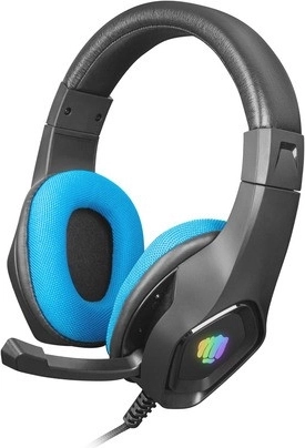 Słuchawki gamingowe FURY Phantom z podświetleniem RGB – czarno‑niebieskie