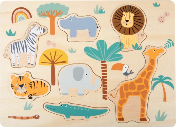 Drewniane puzzle wkładane safari small foot