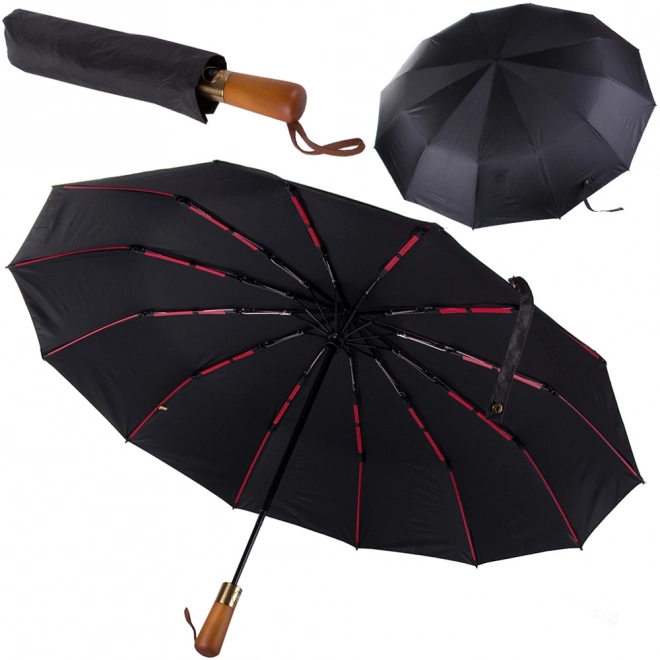 Elegancki składany parasol czarny