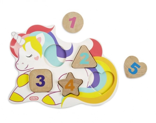 Little Tikes Drewniane puzzle z liczbami - Jednorożec, Dinozaur, Lama