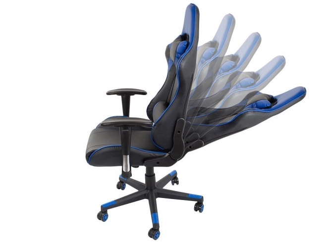 Ergonomiczne krzesło gamingowe z regulowanymi podłokietnikami 2D niebieskie