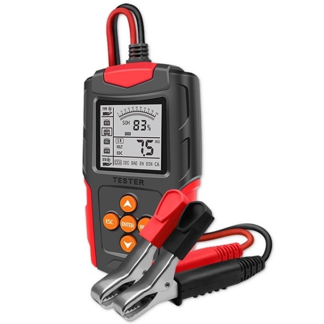 Cyfrowy tester baterii z wyświetlaczem LCD | 12V | 24V | 3Ah-200Ah