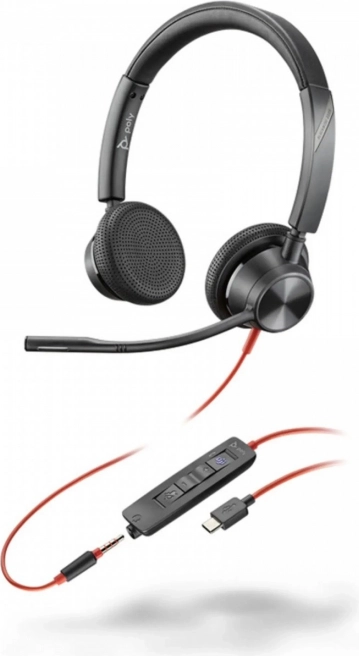Słuchawki Poly Blackwire 3325 MS z USB‑C, adapterem USB‑A i złączem 3,5 mm
