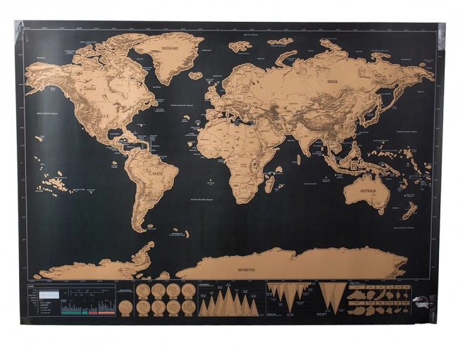 Duża zmywalna mapa świata 82 x 59 cm