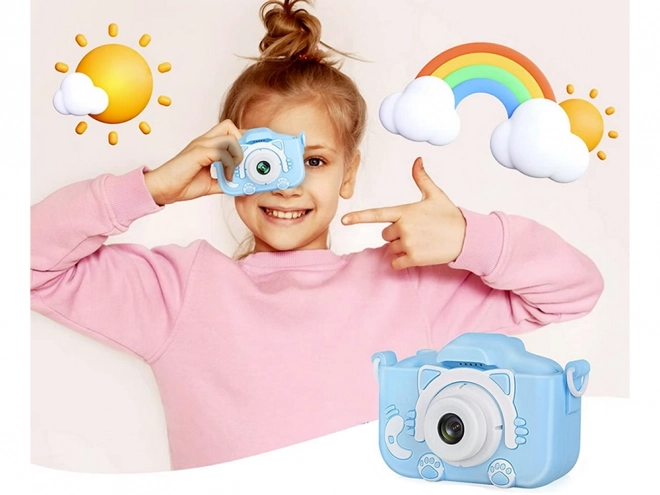 Cyfrowy aparat fotograficzny dla dzieci z kotkiem