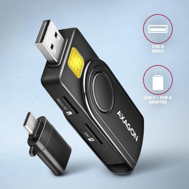 CRE-SMP2A ID i SD/microSD/SIM karta PocketReader USB
