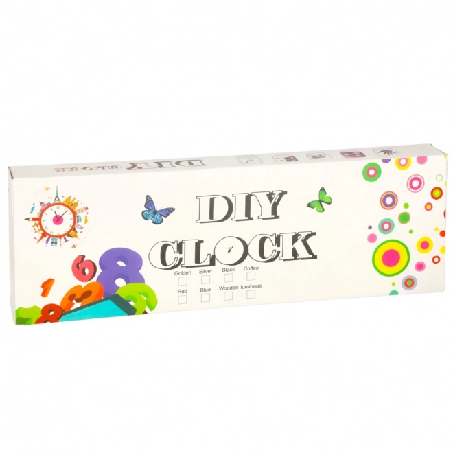 Zegar ścienny DIY czarny, złoty i żółty