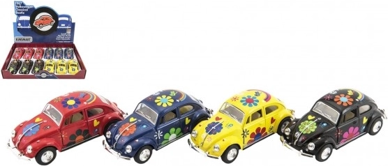 Metalowy model auta KINSMART VOLKSWAGEN Beetle 13 cm, napęd typu pull-back, 4 kolory